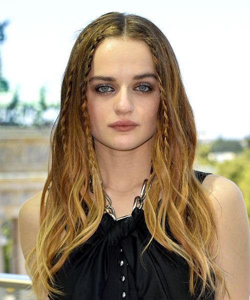 Joey King Long Wavy   Light Red   Hairstyle   with Light Blonde Highlights
