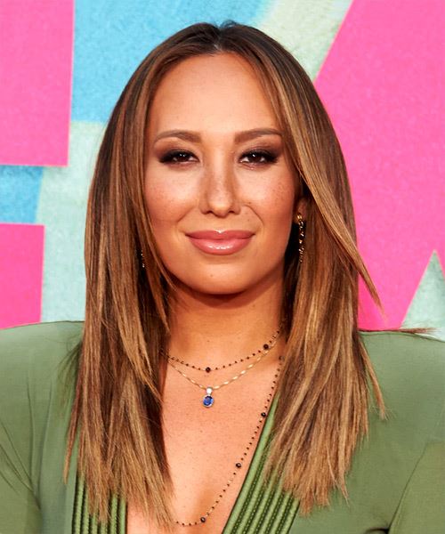 Cheryl Burke Long Straight    Brunette   Hairstyle   with  Blonde Highlights