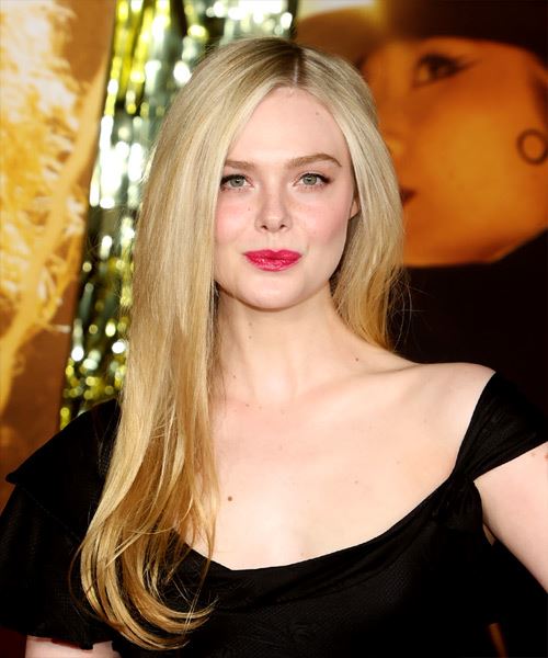 Elle Fanning Long Smooth And Delicate Hairstyle