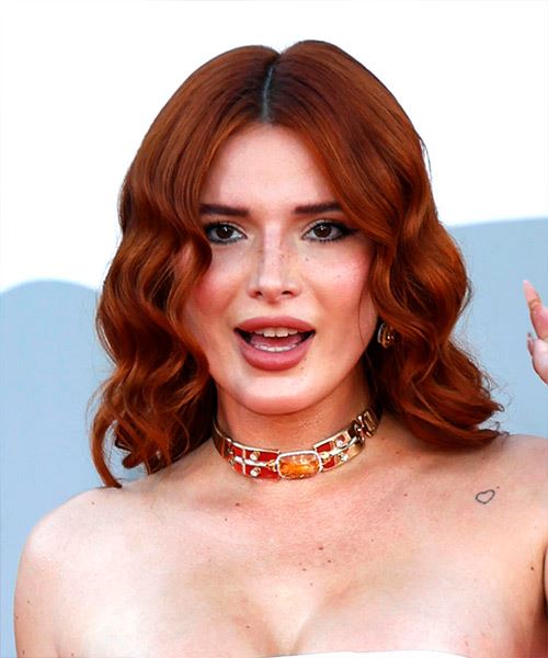 Bella Thorne Long Copper Hairstyle With Curls