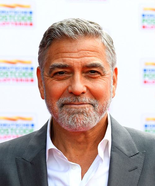 George Clooney Short Grey Hairstyle - side view