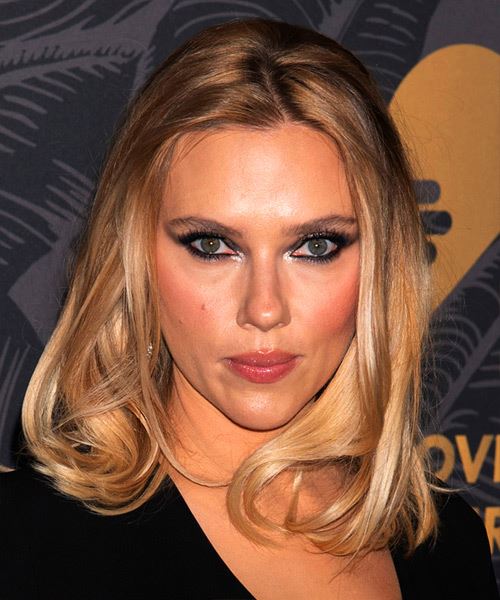 Scarlett Johansson Medium-Length Hairstyle With Subtle Curled Ends