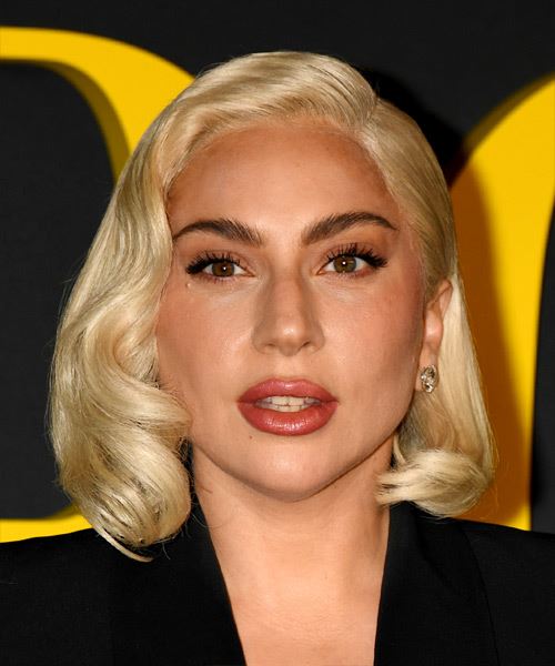 Lady Gaga Shoulder-Length Hairstyle With Curls