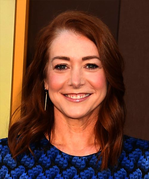 Alyson Hannigan Side-Parted Red Hairstyle