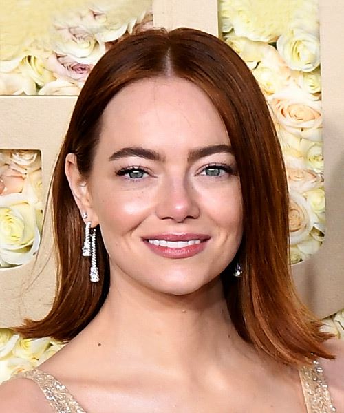 Emma Stone Shoulder-Length Copper Hairstyle