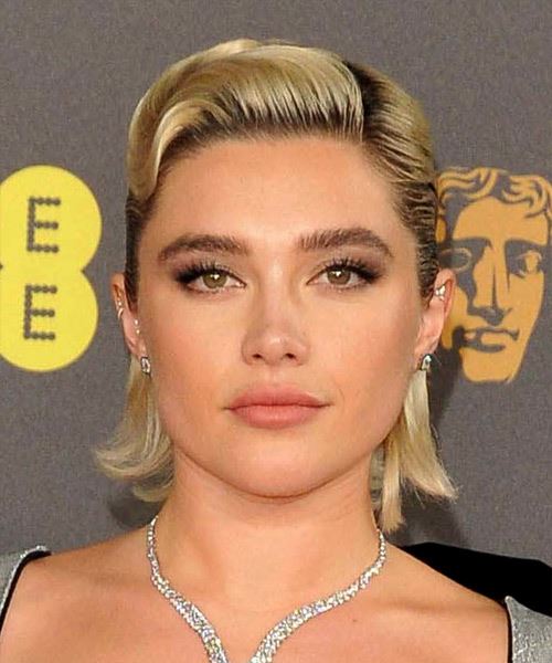 Florence Pugh Pulled-Back Bob Hairstyle