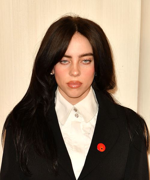 Billie Eilish Voluminous Long Hairstyle From 2024 Oscars - side view