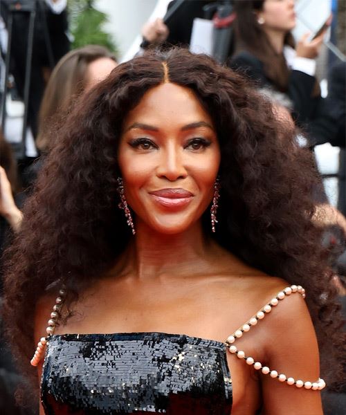 Naomi Campbell Long Afro Hairstyle
