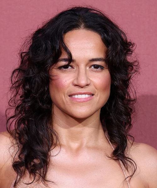 Michelle Rodriguez Hairstyle With Tight Curls