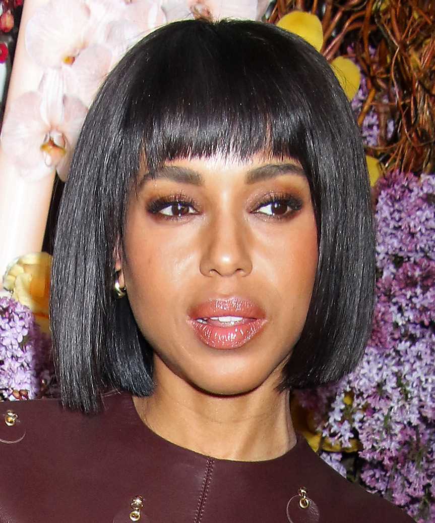 Kerry Washington Sleek Blunt Cut Bob Haircut