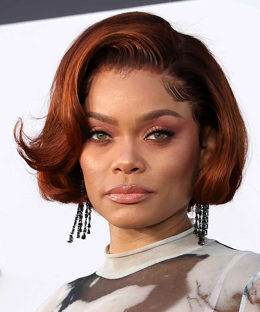 Andra Day Bob Haircut With Flicked-Out Bangs