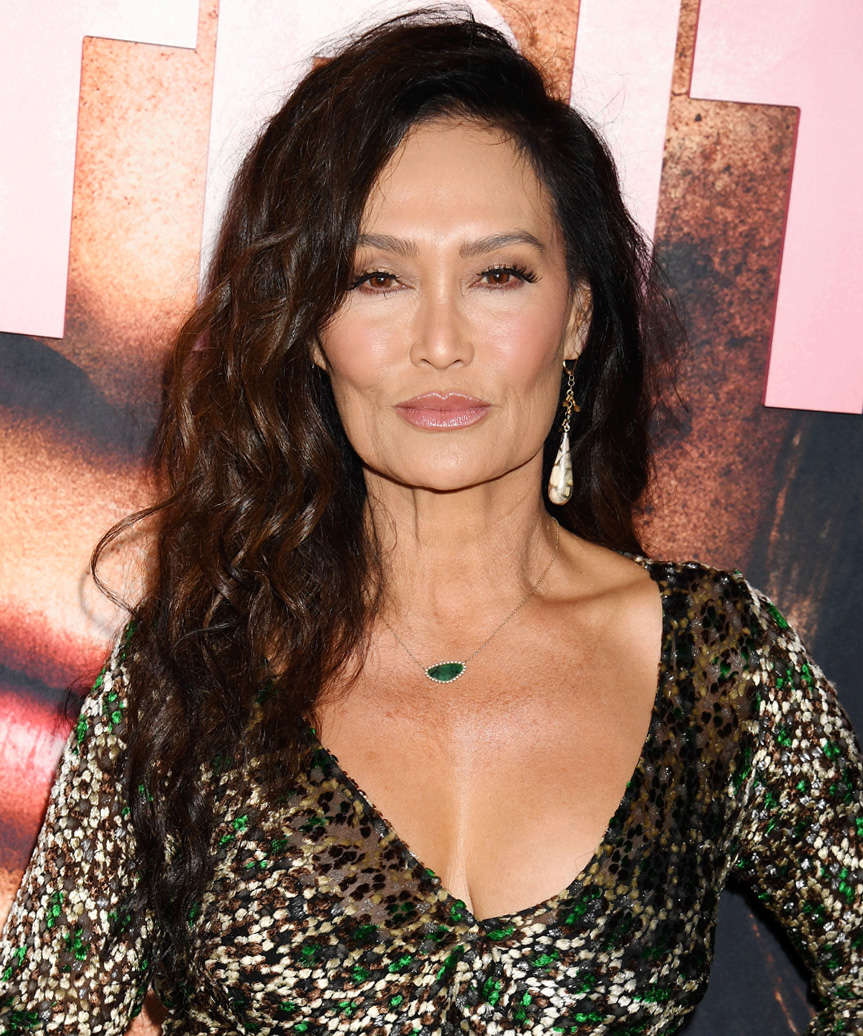Tia Carrere Easy Going Hairstyle With Curls And Side Part