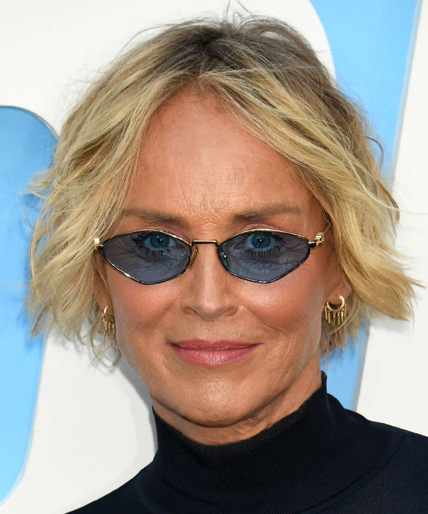 Sharon Stone Short Flippy Bob Haircut