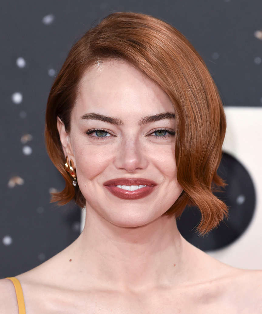Emma Stone Short Flicked Out Bob Haircut