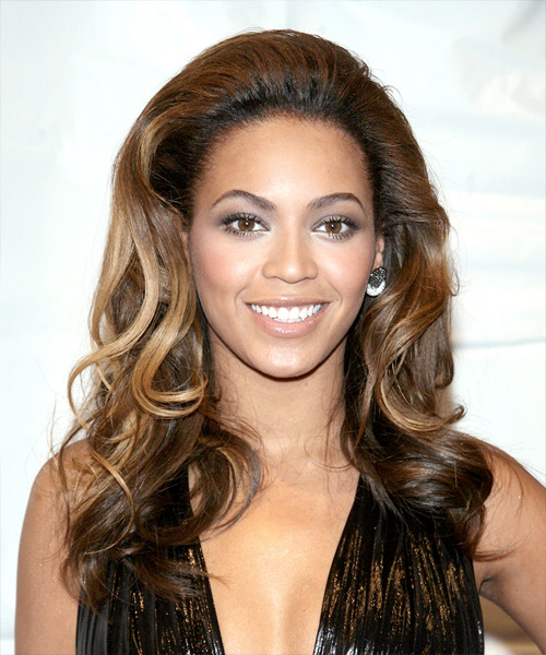 Beyonce Knowles Long Wavy   Dark Chocolate Brunette   Hairstyle