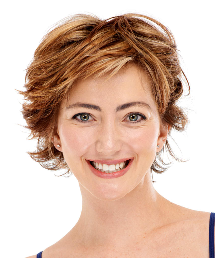 Short Bob With Textured Layers And Choppy Fringe