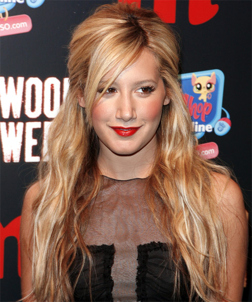 Ashley Tisdale  Long Curly    Half Up Half Down Hairstyle