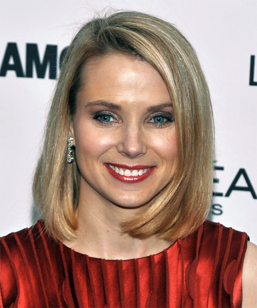 Marissa Mayer Medium Straight     Hairstyle