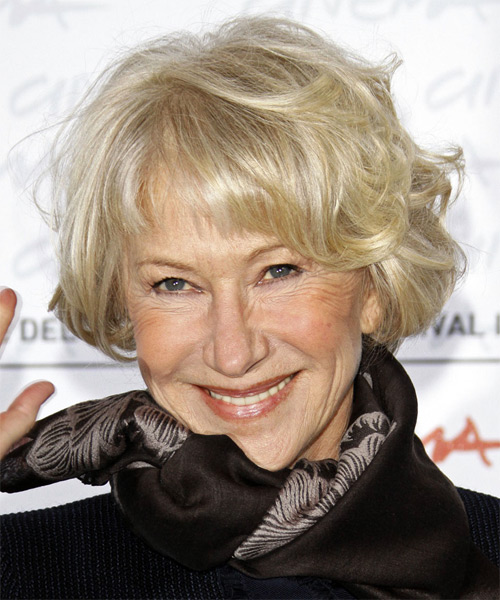 Helen Mirren Short Wavy Hairstyle