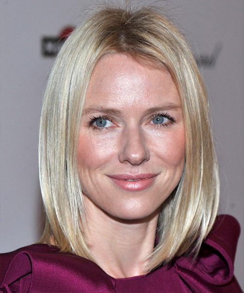 Naomi Watts Medium Straight Icy Blonde Hairstyle