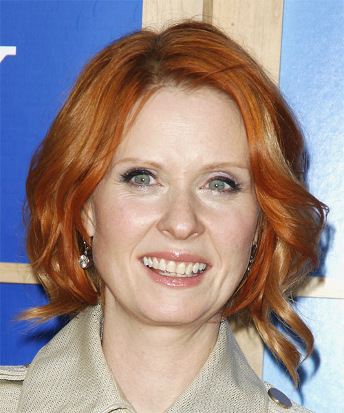 Cynthia Nixon Medium Wavy     Hairstyle