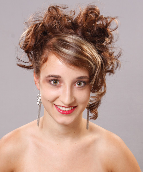 Long Curly   Light Brunette  Updo Hairstyle