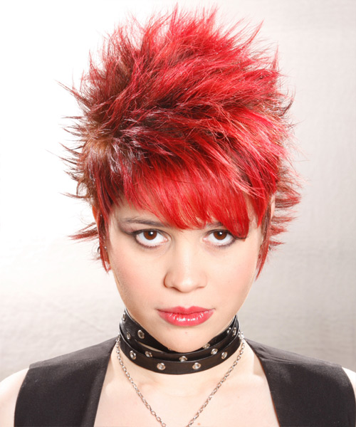 Solid Hair Color - Short spiked red hair