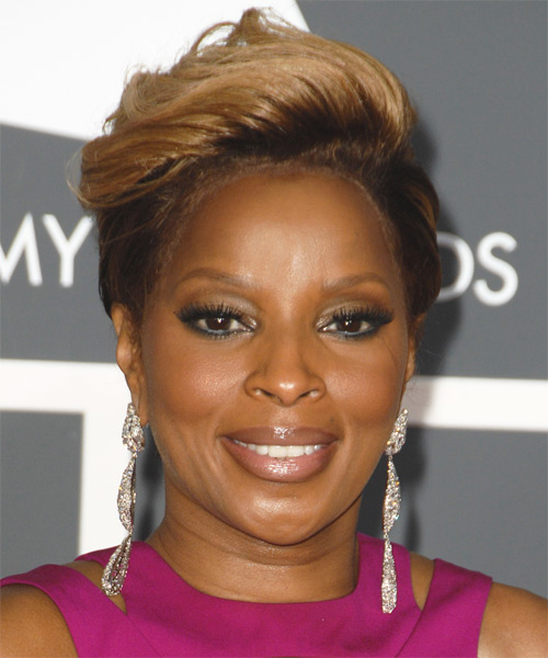 Mary J. Blige Short Straight     Hairstyle  