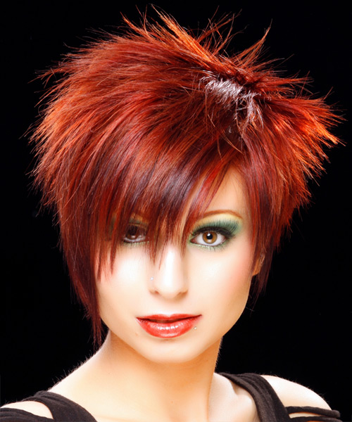  Short Straight    Red   Hairstyle  