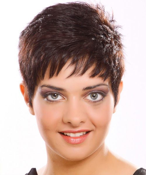 Short School hairstyle with wispy bangs