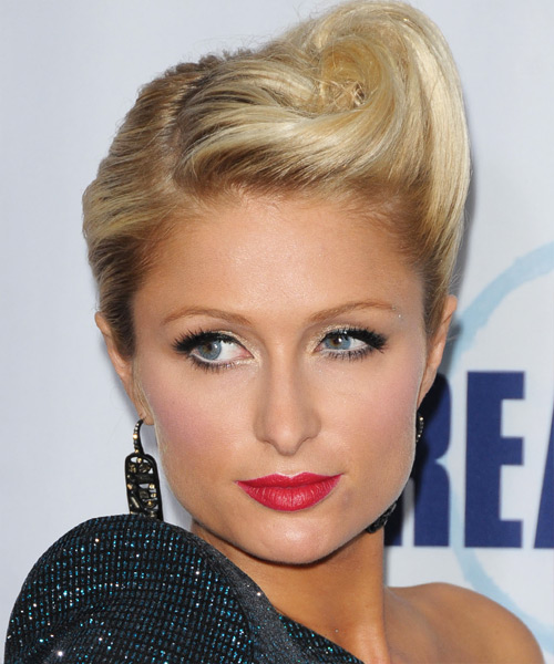 Paris Hilton  Long Curly    Updo Hairstyle