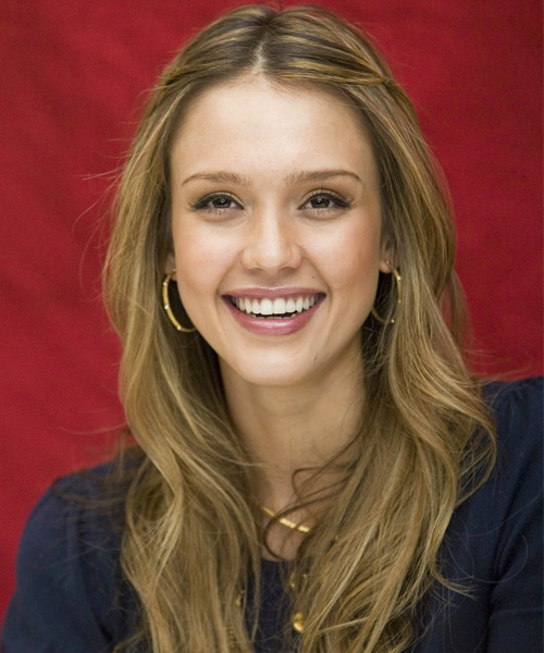 Jessica Alba Long Curly    Half Up Half Down