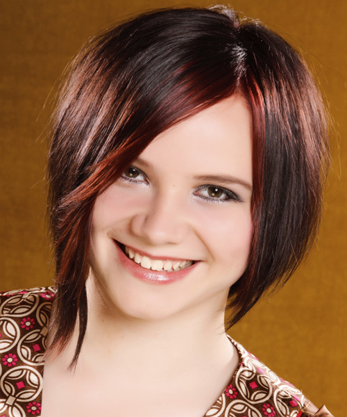 Medium length asymmetrical School hairstyle