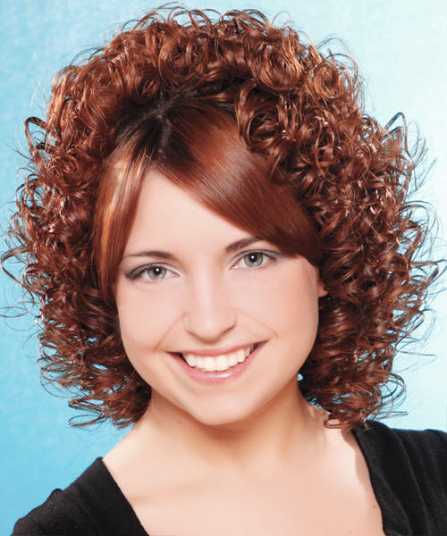 Medium Curly    Brunette   Hairstyle