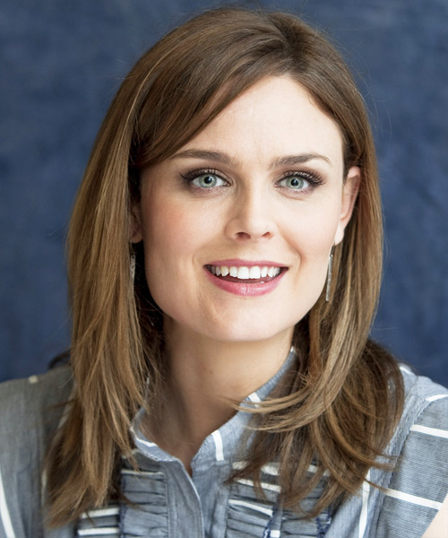 Emily Deschanel Long Straight     Hairstyle  