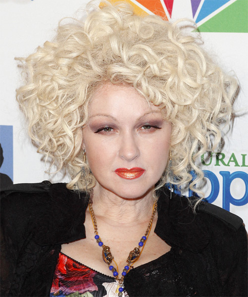 Cyndi Lauper Medium Curly     Hairstyle