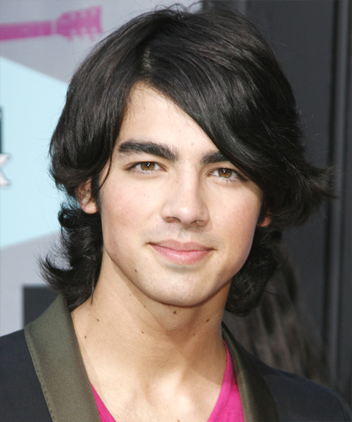 Joe Jonas Medium Wavy     Hairstyle  