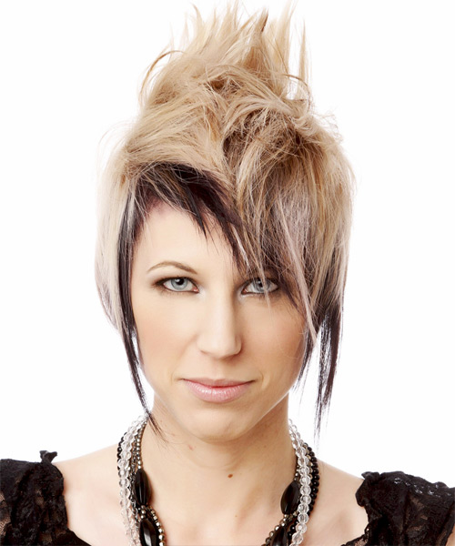 Short Two-Tone Emo Hairstyle With Asymmetrical Bangs