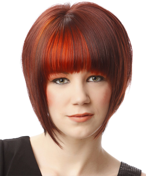 Smoothed Down And Fiery Hot Medium Hairstyle