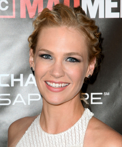 January Jones  Long Curly    Updo Hairstyle