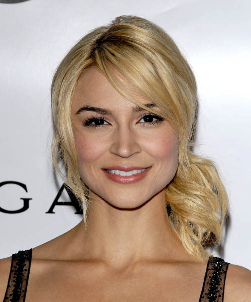 Samaire Armstrong  Long Straight    Half Up Half Down Hairstyle