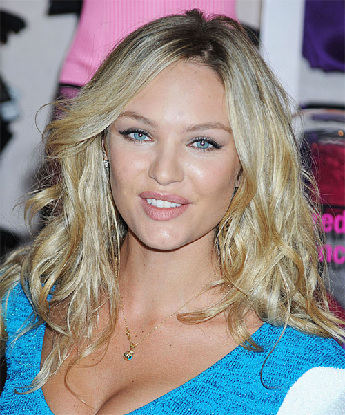 Candice Swanepoel Long Wavy     Hairstyle