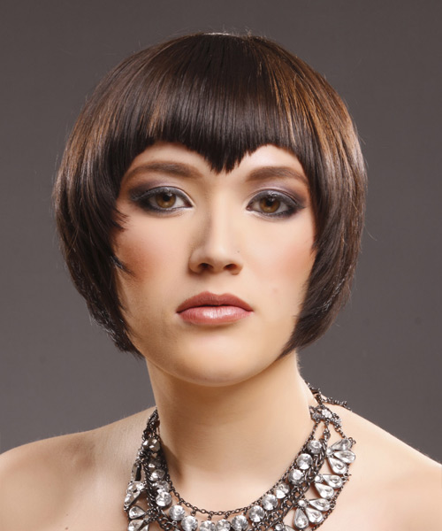 Short Straight Bob Angle Layered Hairstyle