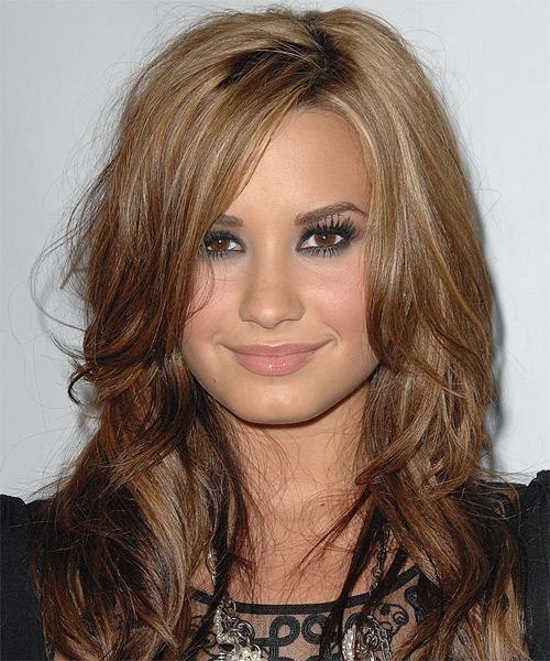 Demi Lovato Long Straight   Light Caramel Brunette   Hairstyle