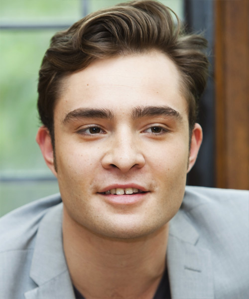 Ed Westwick Short Straight    Brunette   Hairstyle  