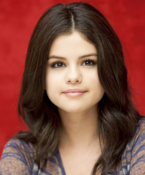 Selena Gomez Medium Wavy   Chocolate   Hairstyle