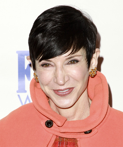 Amy Fine Collins  Black  Pixie  with Side Swept Bangs