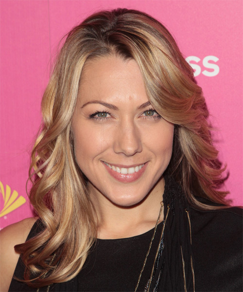 Colbie Caillat Long Wavy    Champagne Blonde and Dark Brunette Two-Tone   Hairstyle