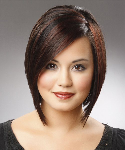 Medium straight bridal hairstyle