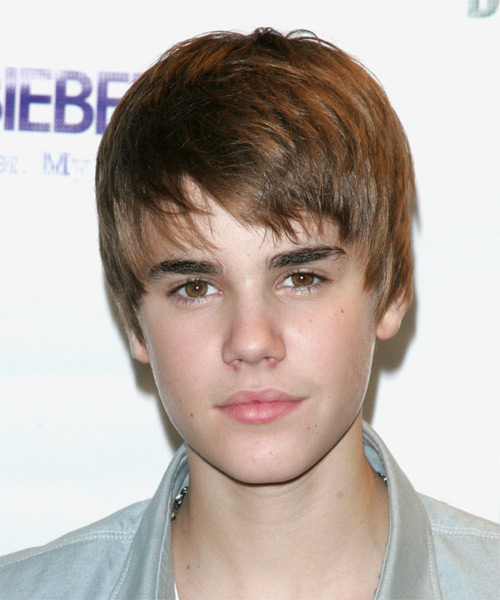 Justin Bieber Short Straight    Auburn Brunette   Hairstyle